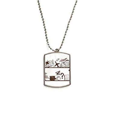 Imagem de DIYthinker Childlike Children Linda ilustração estante de aço inoxidável corrente com pingente de identificação para cães colar para animais de estimação