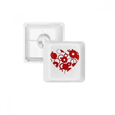 Imagem de Kit de atualização para jogos com teclado mecânico PBT anel de coração vermelho Dia dos Namorados