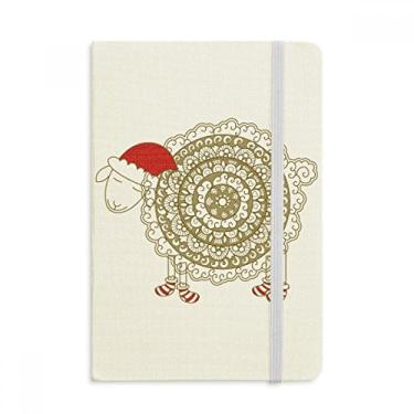 Imagem de Caderno de meias de Natal com desenho de ovelha, capa dura de tecido oficial diário clássico