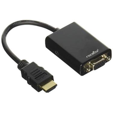 Imagem de Rocstor Conversor adaptador HDMI para VGA Y10C120-B1 M/F - 6" - para Ultrabook, laptop, monitor, projetores, PC - 1920 x 1080-1 x HDMI macho áudio digital / vídeo - 1 x VGA HD-15 fêmea, preto