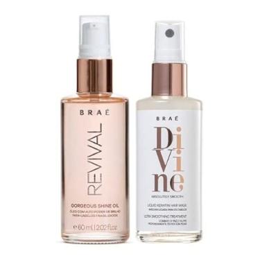 Imagem de Braé Kit Cabelo - Máscara Líquida Divine 60ml + Óleo Capilar Revival Shine 60ml - Hidratação Profunda, Brilho Espelhado e Antifrizz
