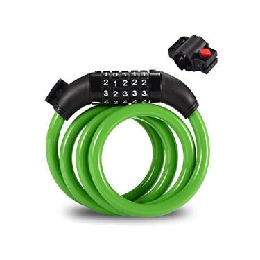 Imagem de M/P Trava de bicicleta, cabo de trava de bicicleta de alta segurança, combinação de trava de bicicleta sem chave, combinação de 5 dígitos redefinível para bicicleta, scooter, carrinhos de bebê, cortador de grama