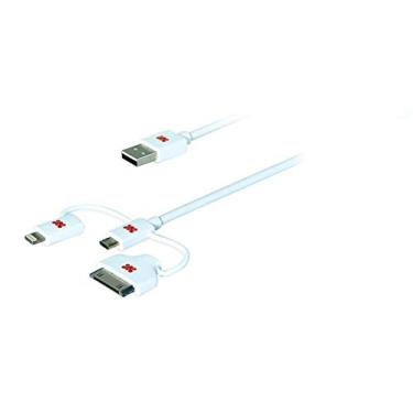 Imagem de Cabo 3-em-1 LinkMate-Trio, Lightning para iPhone, USB-C, Micro USB, Promate, Branco