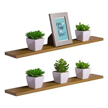 Imagem de Kit 2 Prateleiras 50 x 10cm Freijó Suporte Invisível