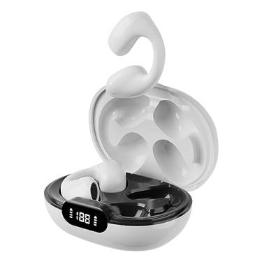 Imagem de de ouvido com clipe de ouvido sem fio Clipe em de ouvido Dual Hosts à prova de suor Mãos livres Chamadas Fone de ouvido de, BRANCO