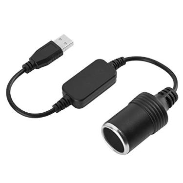 Imagem de Adaptador USB para isqueiro adaptador USB para isqueiro de cigarro preto PVC porta USB para isqueiro de carro de 12 V cabo adaptador conversor fêmea
