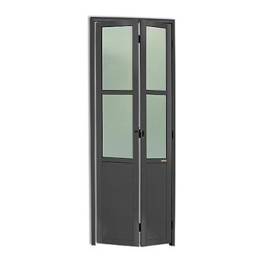Imagem de Porta Camarão Meia Lambril Meia Vidrão Linha 25 Vidro Boreal 210cm x 70cm Brimak Cinza