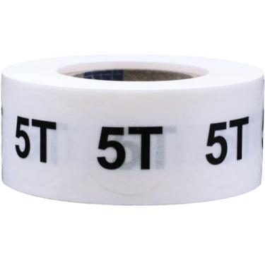 Imagem de Adesivos de tamanho de roupa Clear Circle 5T para vestuário de varejo 0,75 polegadas, 500 etiquetas adesivas no total