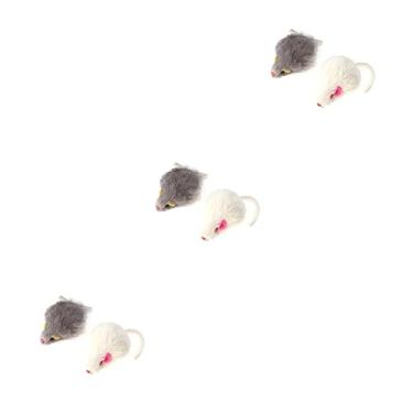 Imagem de minkissy 6 Peças Brinquedos Gato Teaser Rato Ratos De Pelúcia Rato De Brinquedo De Gato Suprimentos Para Animais De Estimação Bicho De Estimação