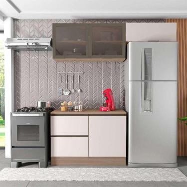 Imagem de cozinha compacta com tampo edna 4 pt 3 gv carvalho oak e off white