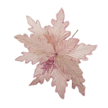 Imagem de Flor Artificial Natal Rosa 25cm