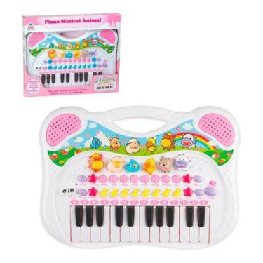 Imagem de Piano Teclado Musical Fazendinha Animal Infantil Bebê - Braskit