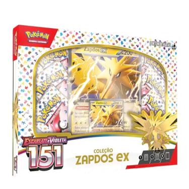 Imagem de Box Pokémon Coleção Especial Escarlate e Violeta 151 Zapdos EX Copag Em português cards cartas boosters original oficial