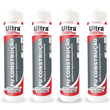 Imagem de Kit 4 Selante Vedante Poliuretano PU Ultraflex Bege Bisnaga 400g ITW