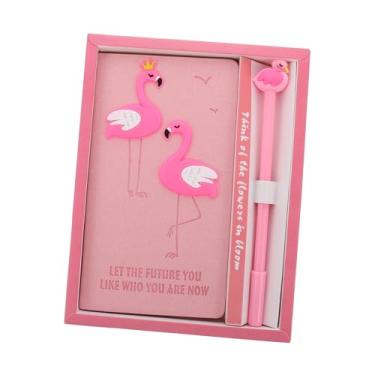 Imagem de TEHAUX caderno flamingo diário de desenho animado e caneta diário de viagem cadernos presentes o presente bloco de notas de desenho animado diário e caneta flamingo Revista