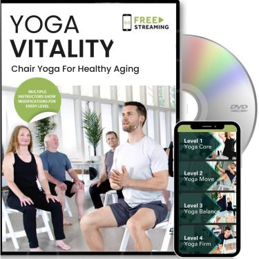 Imagem de Yoga Vitality - Chair Yoga For Seniors, Older Adults, and Absolute Beginners | Made For Healthy Aging, Improved Mobility, Joint Health, Balance, Pain Relief, and Injury Prevention | 4 Levels