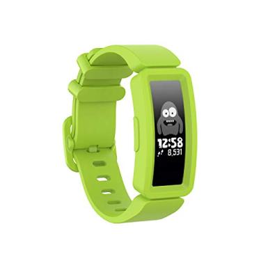 Imagem de Watbro Compatível com Fitbit Ace 2 pulseiras para crianças a partir de 6 anos, pulseira de silicone macio, pulseira de reposição para relógio, pulseiras esportivas coloridas para Fitbit Ace 2 para meninos e meninas, 1-Lime