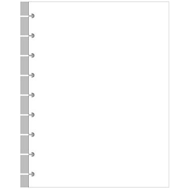 Imagem de Recarga de papel em branco com 9 discos, inserção de planejadores Happy Planners pré-perfurada de tamanho clássico, 100 folhas/200 páginas, papel branco de 100 g/m², 18 x 23,5 cm