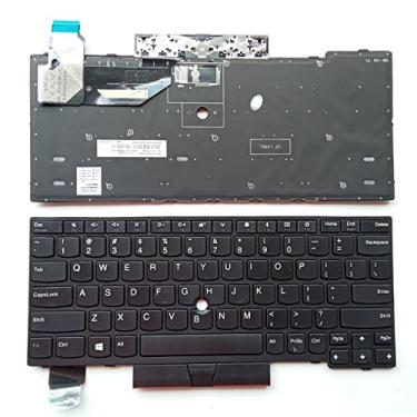 Imagem de Siakoocty Teclado de substituição para laptop US Layout sem ponteiro para Lenovo ThinkPad X280 X390 X395 L13 NBLBF 01YP840 5N20V43328 SN20V42965 CMSBL-83US