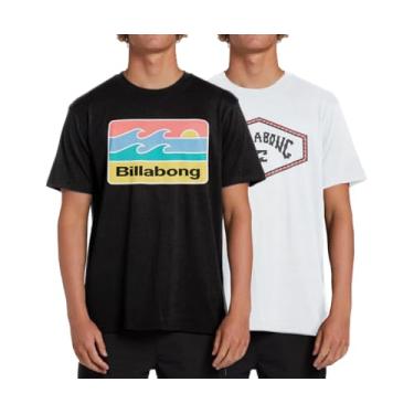 Imagem de Billabong Camisetas masculinas grandes e altas – Pacote com 2 camisetas masculinas grandes e altas, Branco/preto, 2X