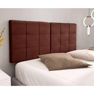 Imagem de Cabeceira Casal Painel Adesiva Genova 140cm Marrom