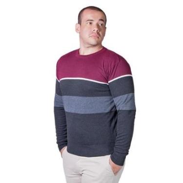 Imagem de Suéter Listrado Tricôt Masculino Broken Rules 590168 Vinho-Masculino