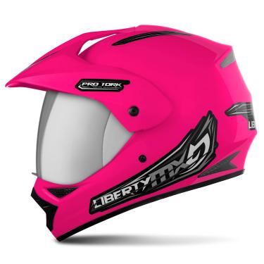 Imagem de CAPACETE FECHADO PRO TORK LIBERTY MX VISION PRO ROSA TAM. 60 VIS. ESPELHADA