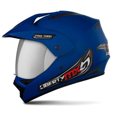 Imagem de CAPACETE FECHADO PRO TORK LIBERTY MX VISION PRO AZUL TAM. 60 VIS. ESPELHADA