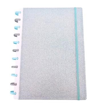 Imagem de Caderno de Disco Inteligente 10 matérias Glamour Brilho Glitter - Azul Encanto (GRANDE - Universitário)
