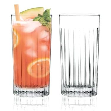 Imagem de Barski Copo Highball - Copos para beber - Conjunto de 2 - Copos Hiball - Copo de cristal de vidro - para água, suco, cerveja, coquetéis mistos, copo de mojito, vidro Tom Collins Bar, 425 g, feito na