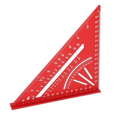 Imagem de Conjunto Quadrado de Carpinteiro, Régua Triangular para Carpintaria, Régua Triangular de Liga de Alumínio, Régua Triangular para Trabalhar Madeira ﻿ (vermelho)