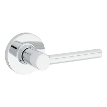 Imagem de Kwikset Safelock SL1000RELRDT-26 Trava de passagem rosa redonda com trava RCAL e acabamento cromado brilhante RCS Strike