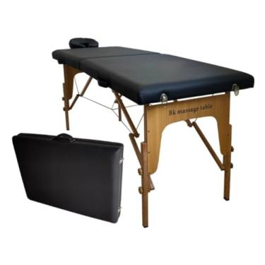 Imagem de Maca Portátil BK Com Encosto De Cabeça e Altura Regulavel Para Massagem, Tatuagem, Estética Suporta até 200Kg