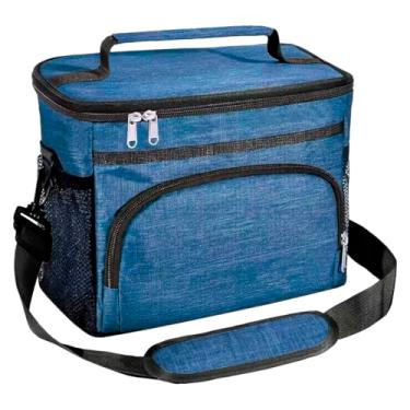 Imagem de Bolsa Termica Cooler Mantem Temperatura Espaçosa Churrasco Praia Acampamento Piquenique Lazer - 13L (AZUL)
