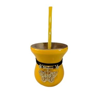 Imagem de Kit Chimarrão Completo: Cuia, Bomba e Pulseira (Amarelo)