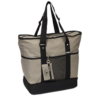 Imagem de (Khaki/Black) - Everest Luggage Deluxe Shopping Tote, Khaki/Black, Khaki/Black, One Size