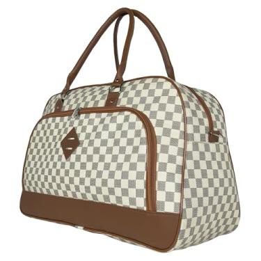 Imagem de Mala Viagem Bolsa Feminina Bordo Grande Couro Feminina Alça Transversal Removivel Branca Resistente Executiva Alta Resistencia 10kg