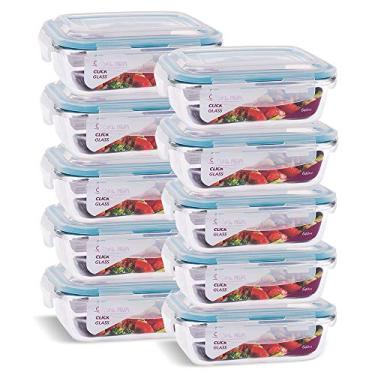 Imagem de Conjunto 10 Potes Vidro Hermético Marmita Mantimentos 640ml