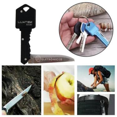Imagem de Canivete Modelo Chave Chaveiro Autodefesa Segurança SLKD01 - Luatek, P