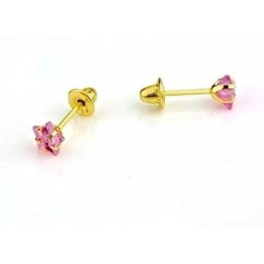 Imagem de Brinco Estrela 3mm Infantil Baby Segundo Furo Ouro 18k-750 - RD Magazi