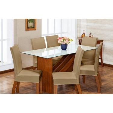 Imagem de Kit de Capas de Cadeira Estofada 4 Lugares Mesa de Jantar Protege Muda