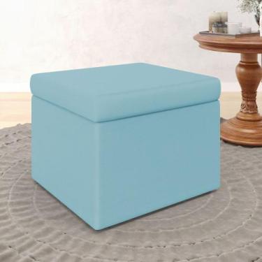 Imagem de Puff Quasar / A-043 Couro Azul Bebê  - ARADECOR, AZUL BEBê, ÚNICO