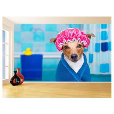 Imagem de Papel De Parede Animal Cão Petshop Banho Tosa 3,5M Anm377 - Você Decor