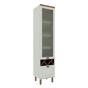 Imagem de Cristaleira Iluminata 100% Mdf 1 Porta de Vidro e Adega Mint - Genialf