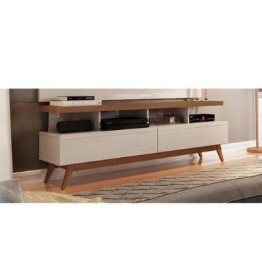 Imagem de Rack para TV Vivare Off White com Freijó - Giga Móveis