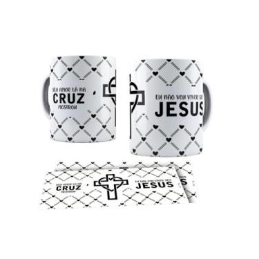 Imagem de Canecas de Porcelana Branca Personalizadas Evangelica Cristã Ele Vive 