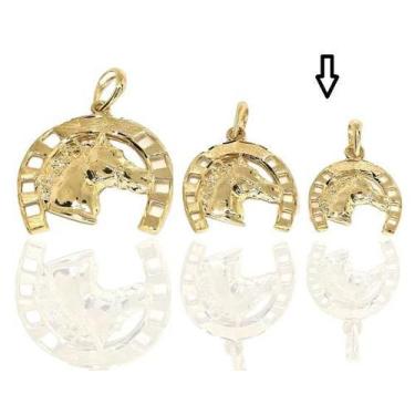 Imagem de Pingente cavalo e ferradura ouro 18k - Elegancy Joias