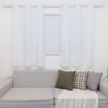 Imagem de Cortina Branca Para Janela Sala E Quarto 2,20 X 1,50 Varão - Fabritex