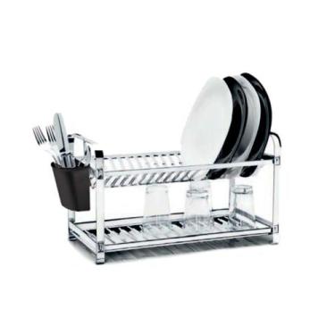 Imagem de Escorredor de Pratos 20.20 Inox Montado p/ 20 Pratos com Porta Talhere