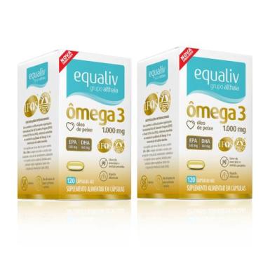 Imagem de Kit 2 Ômega 3 1000mg Livre de Metais Pesados120 Cáps Equaliv, Sem sabo